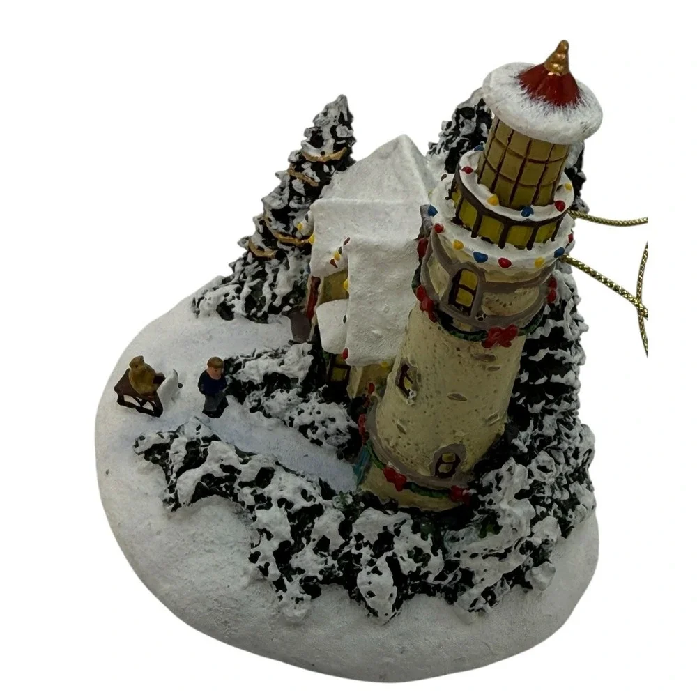 Thomas‎ Kinkade Winter Illuminations Lighted Lighthouse Christmas Ornaments Par